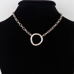 Hammered Hoop Chain Necklace
